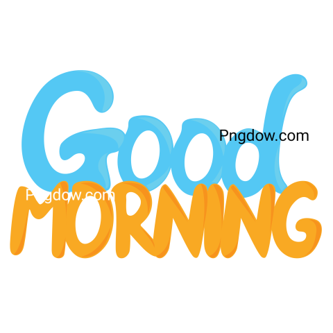 Text Lettering Good Morning cut out, transparent background for Free, (78)