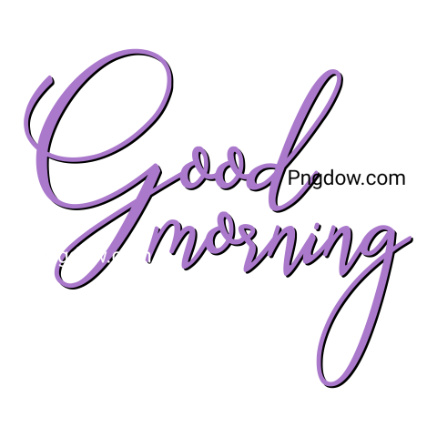 Text Lettering Good Morning cut out, transparent background for Free, (81)