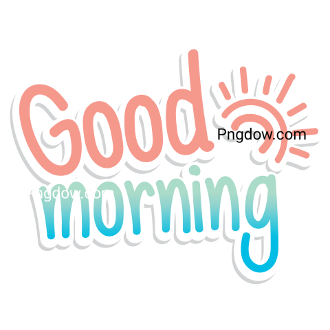 Text Lettering Good Morning cut out, transparent background for Free, (82)