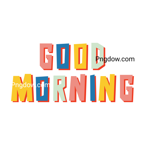 Text Lettering Good Morning cut out, transparent background for Free, (71)