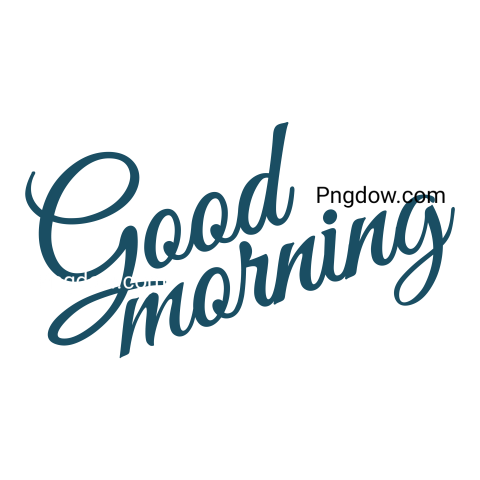 Text Lettering Good Morning cut out, transparent background for Free, (58)