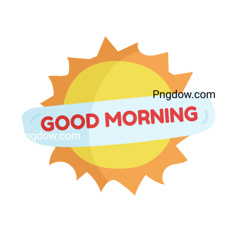 Text Lettering Good Morning cut out, transparent background for Free, (59)