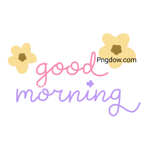 Text Lettering Good Morning cut out, transparent background for Free, (62)