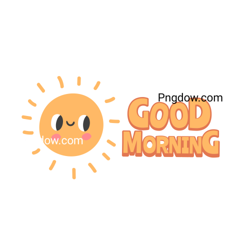 Text Lettering Good Morning cut out, transparent background for Free, (64)