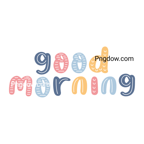 Text Lettering Good Morning cut out, transparent background for Free, (55)