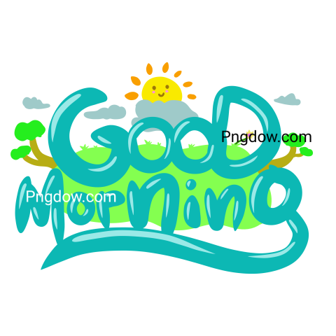 Text Lettering Good Morning cut out, transparent background for Free, (54)