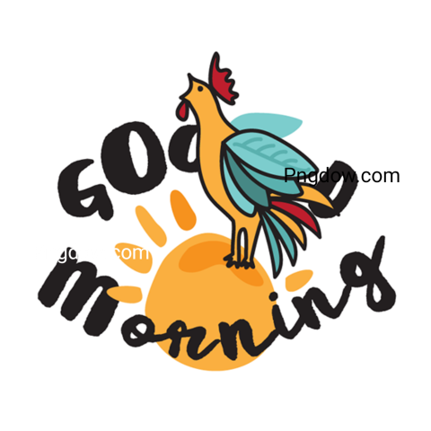 Text Lettering Good Morning cut out, transparent background for Free, (56)