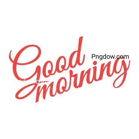 Text Lettering Good Morning cut out, transparent background for Free, (49)