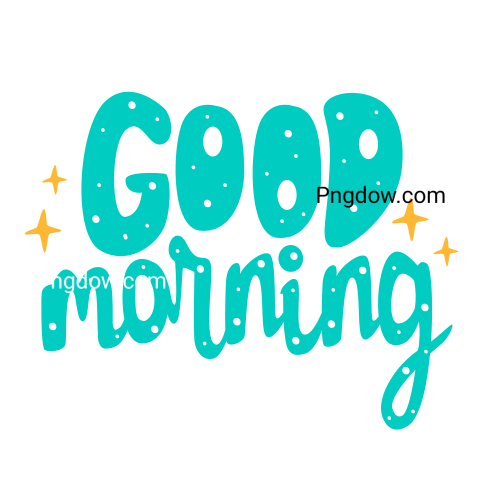 Text Lettering Good Morning cut out, transparent background for Free, (44)