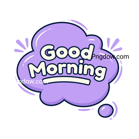 Text Lettering Good Morning cut out, transparent background for Free, (47)