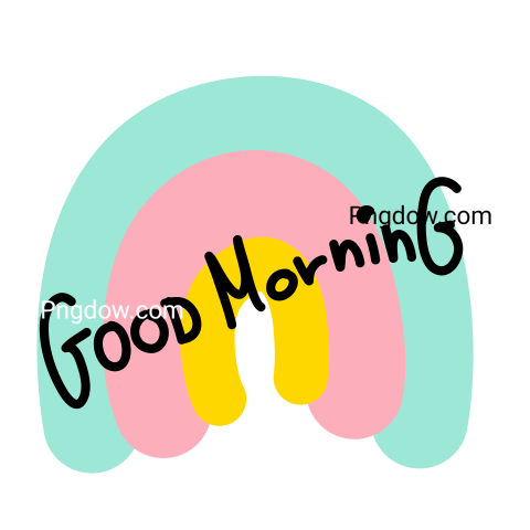 Text Lettering Good Morning cut out, transparent background for Free, (25)
