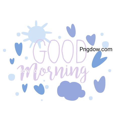 Text Lettering Good Morning cut out, transparent background for Free, (28)
