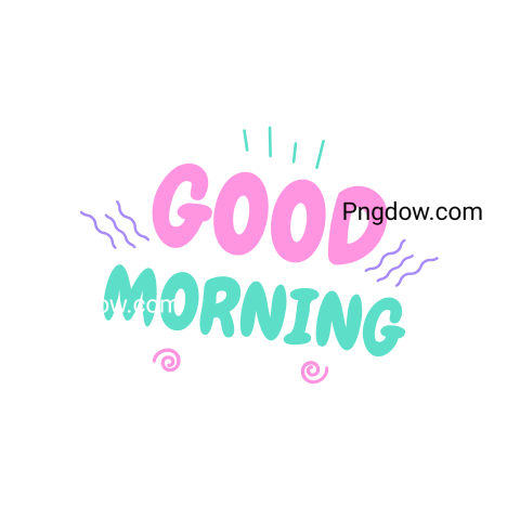 Text Lettering Good Morning cut out, transparent background for Free, (14)