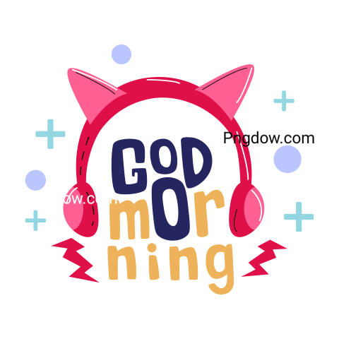 Text Lettering Good Morning cut out, transparent background for Free, (3)