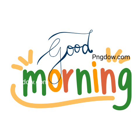 Text Lettering Good Morning cut out, transparent background for Free, (7)