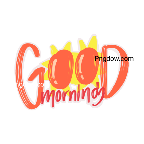 Text Lettering Good Morning cut out, transparent background for Free, (19)