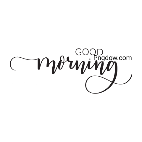Good morning cute calligraphy design, transparent background for Free