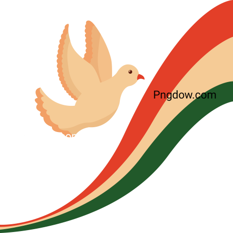 Indian Flag with Dove Flying Independence Day