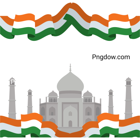 Celebration of Indian Independence Day with Flag transparent background