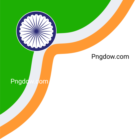 India independence flag corner border transparent background image for Free