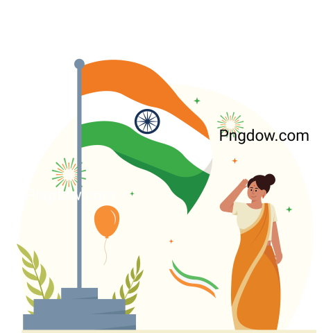 Indian Independence Day Illustration, transparent background image for Free