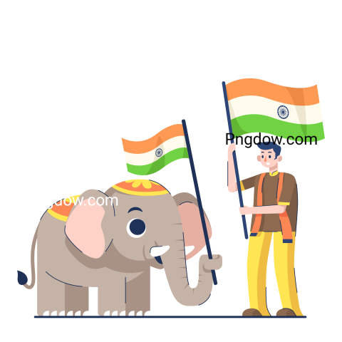 Indian Elephant Republic Day & Indian Independence Day, transparent background image for Free