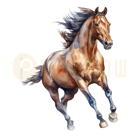 Horse watercolor illustration transparent background image for Free