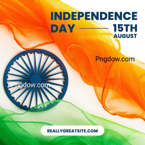 Orange and Green Abstract Geometric Indian Independence Day Post
