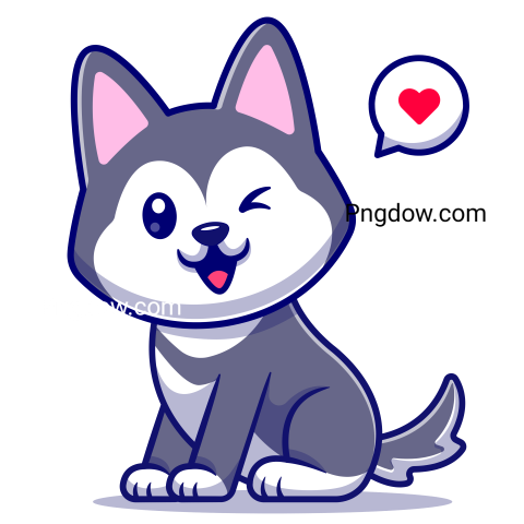 Cute Husky Dog Cartoon Vector Illustration
