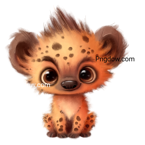 Cute cartoon hyena transparent background image for Free