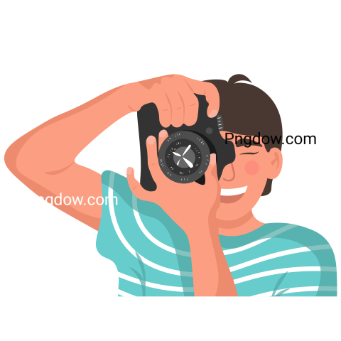 Man with camera in hands transparent Background for free