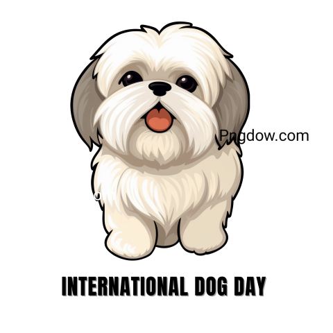 international dog day text image png, Cute Shih Tzu Dog
