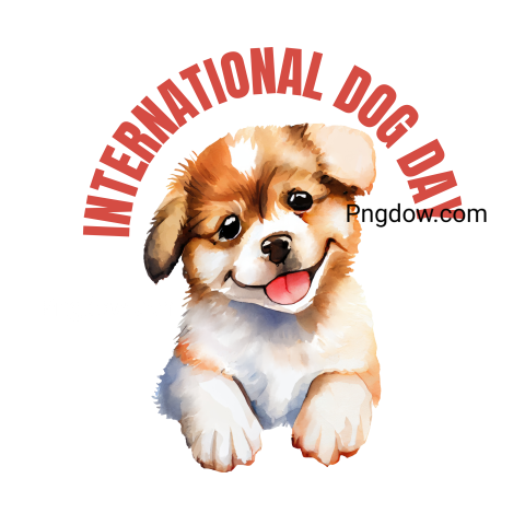 international dog day transparent Background, Cute Puppy Dog Watercolor