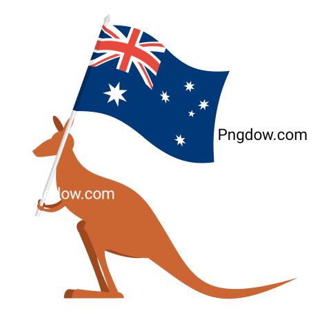 Kangaroos and Australian Flag