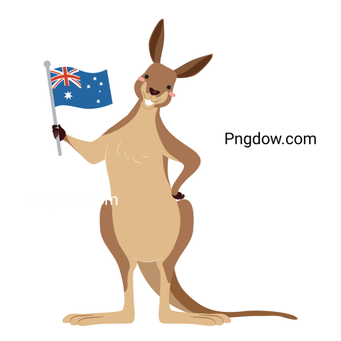 Kangaroo Australia Flag Illustration