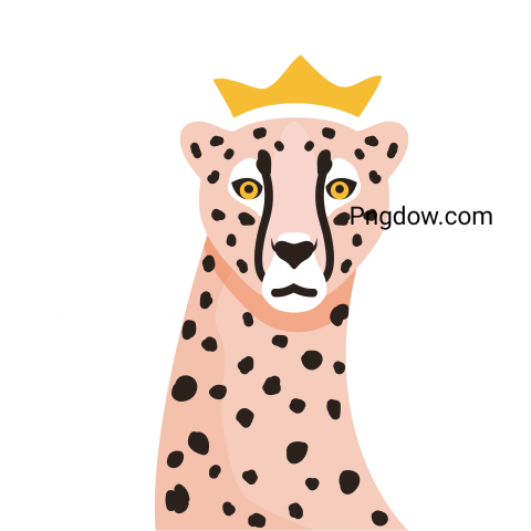 Leopard Wearing Crown, transparent Background for free