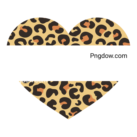 Leopard Heart Frame, transparent Background for free