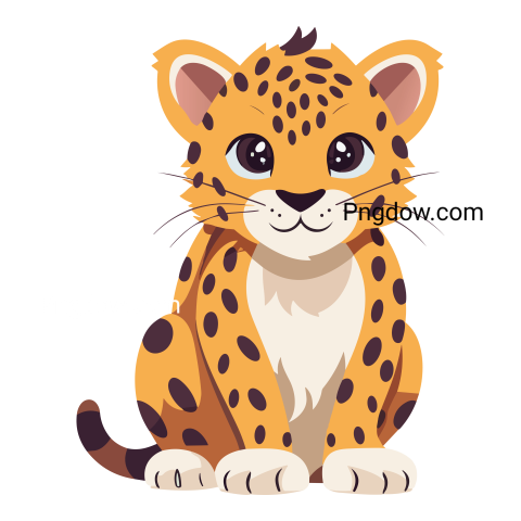 Cute Leopard Cartoon, transparent Background image free