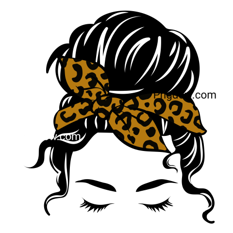 Messy Bun with leopard print bandana