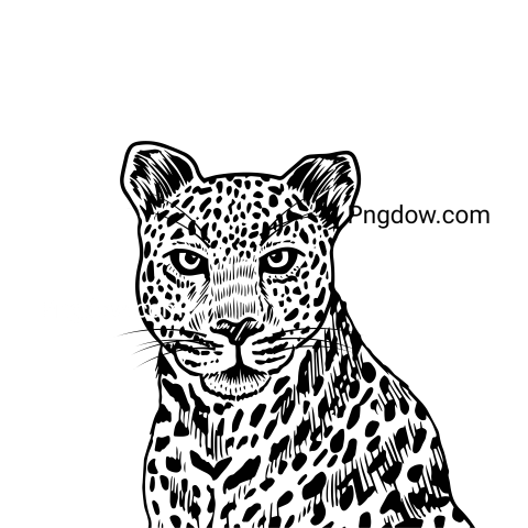 Leopard sketch, transparent Background, free vector