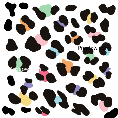 Colorful Leopard Print, transparent Background, free vector