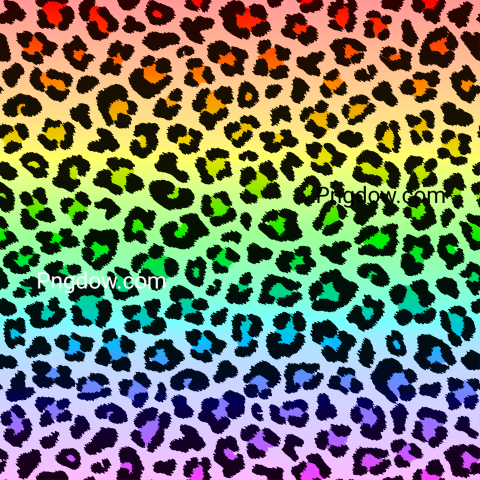 Rainbow Leopard Pattern, transparent Background, free vector