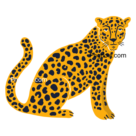 Leopard illustration, transparent Background image free vector