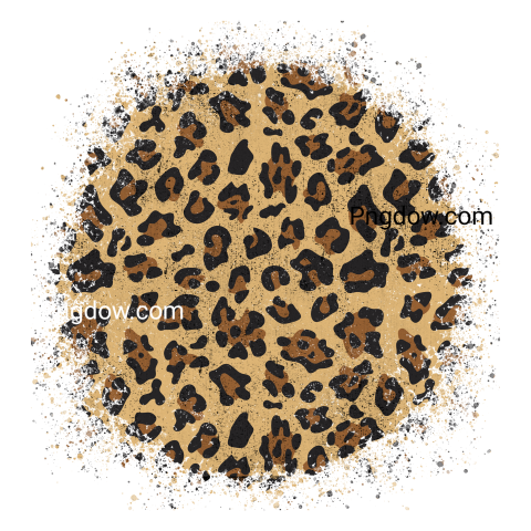 Leopard splatter element, transparent Background, free vector