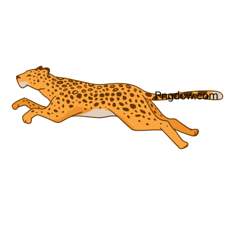 Running Leopard Illustration, free vector