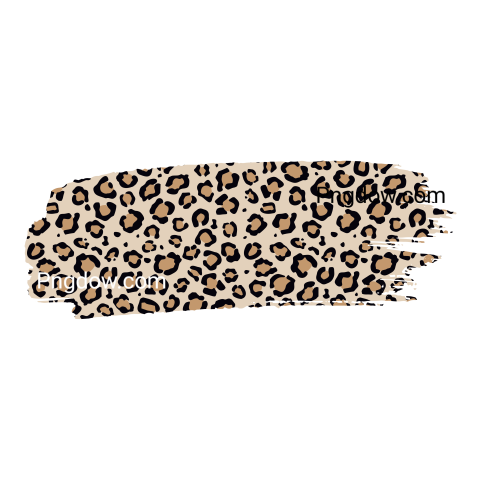Leopard Print Brush Stroke, transparent Background image free