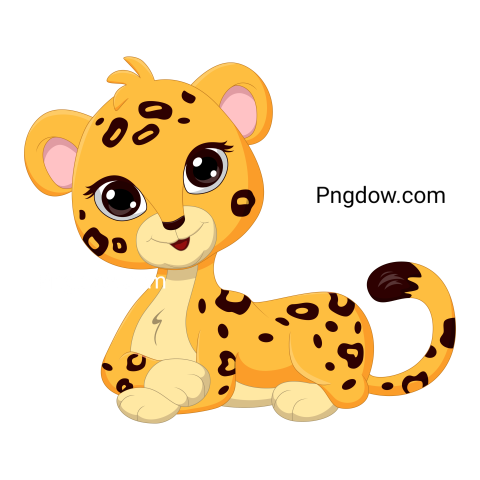 Cute Baby Leopard Cartoon Illustration, free