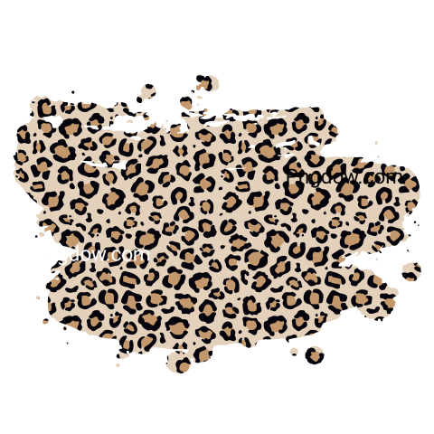 Leopard Print Paint Splatter, transparent Background image