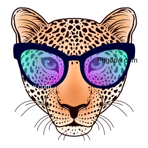 Leopard Head with Sunglasses Illustration