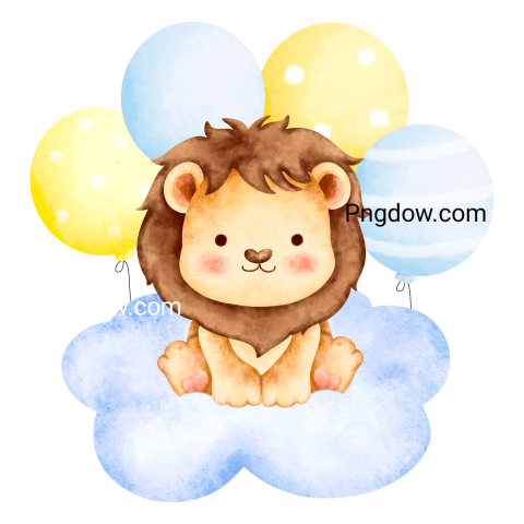 Cute lion, transparent Background free